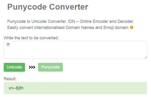 Converting an emoji to punycode