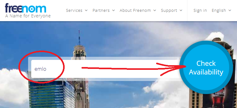 Searching for an available domain